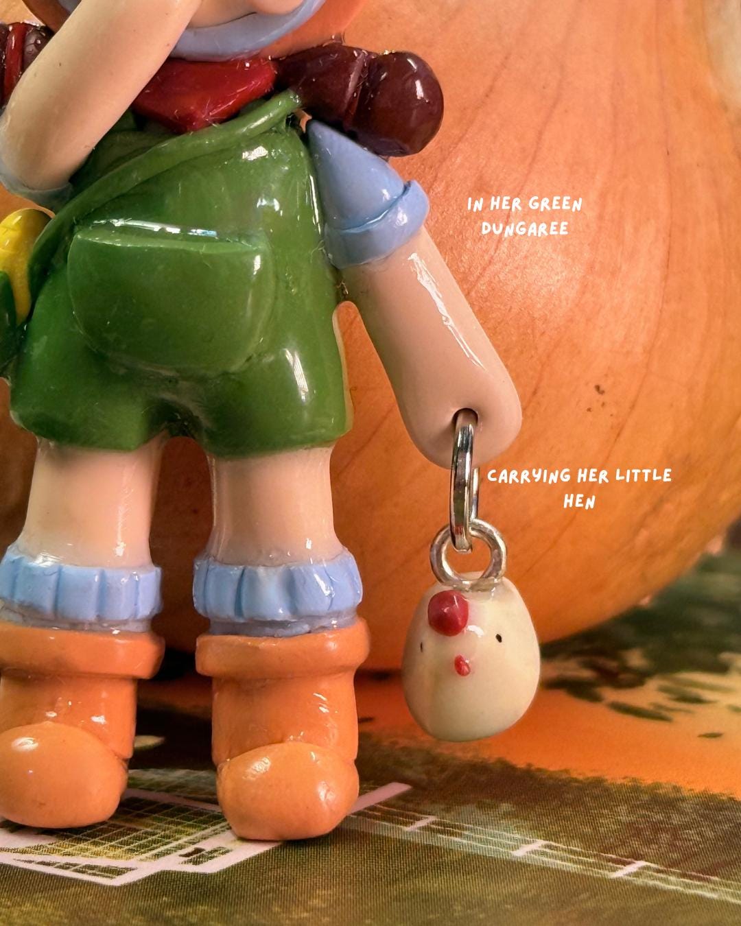 Cori the Hen Keeper Polymer Clay Keychain - nua shophouse