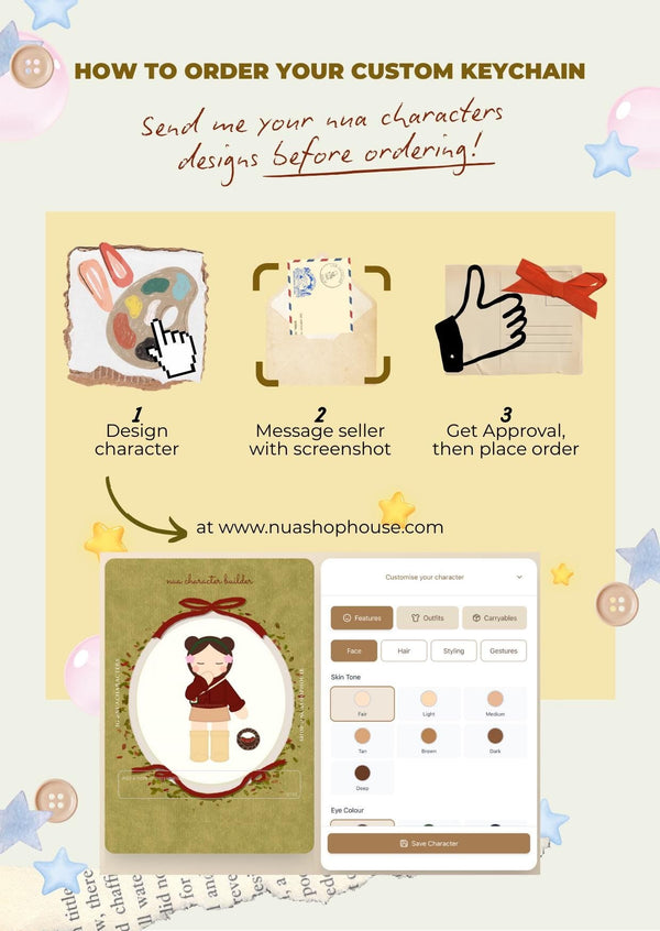 Custom nua Character Keychain - nua shophouse