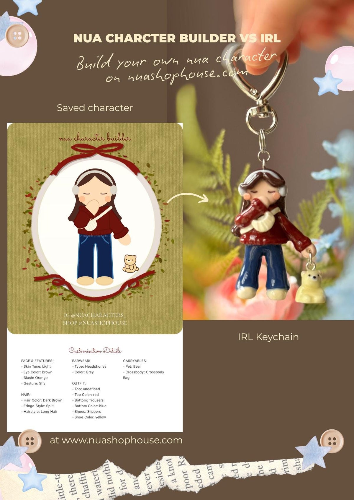 Custom nua Character Keychain - nua shophouse