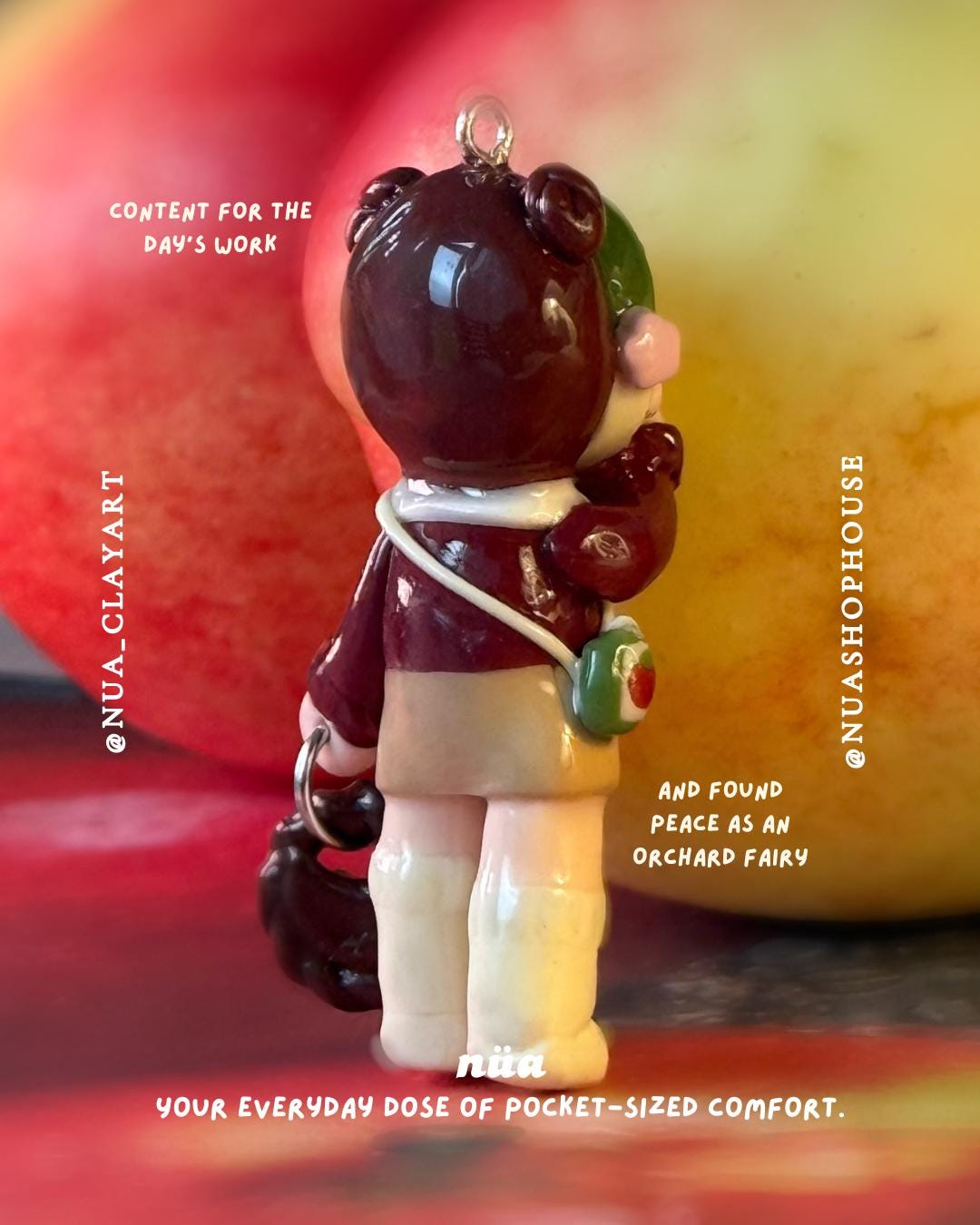 Rosie the Orchard Fairy Polymer Clay Keychain - nua shophouse