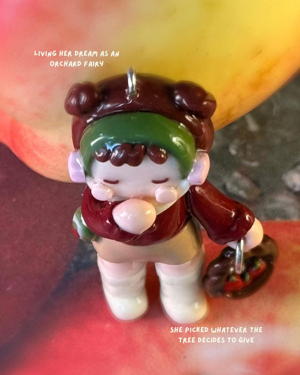 Rosie the Orchard Fairy Polymer Clay Keychain - nua shophouse